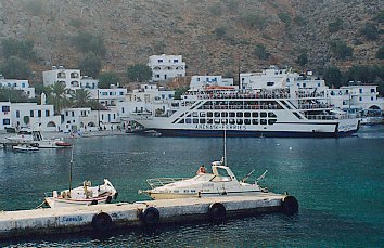 Ferry is the only way to get into Loutro.