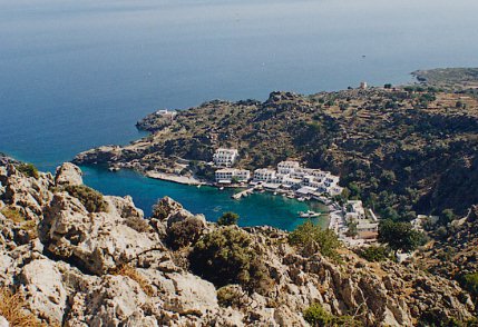 Loutro seen from the mountain trail.