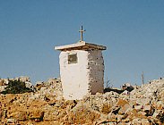 Religious shrine at the top of the mountain trail, near Loutro.